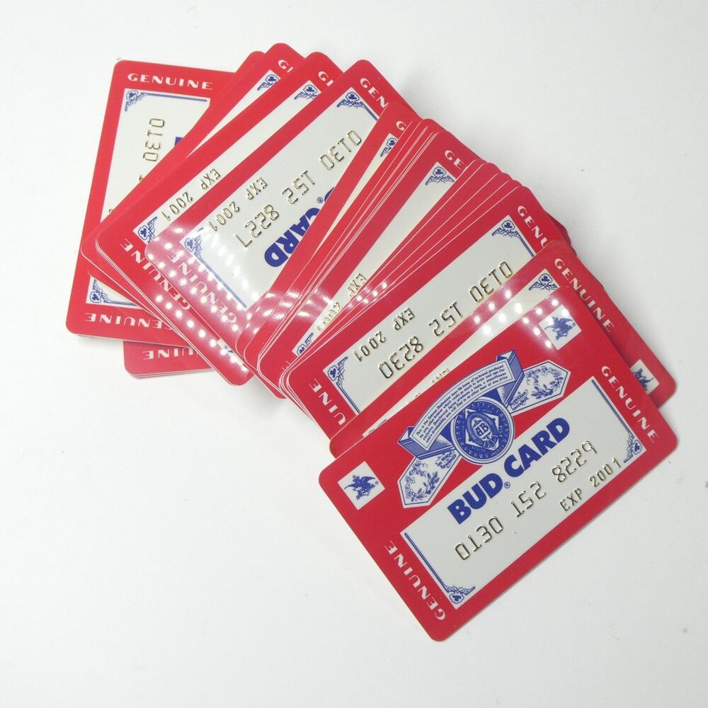 LOT OF 38 Bud Card Budweiser 2001 Plastic Credit Card Beer Fan Anheuser Busch